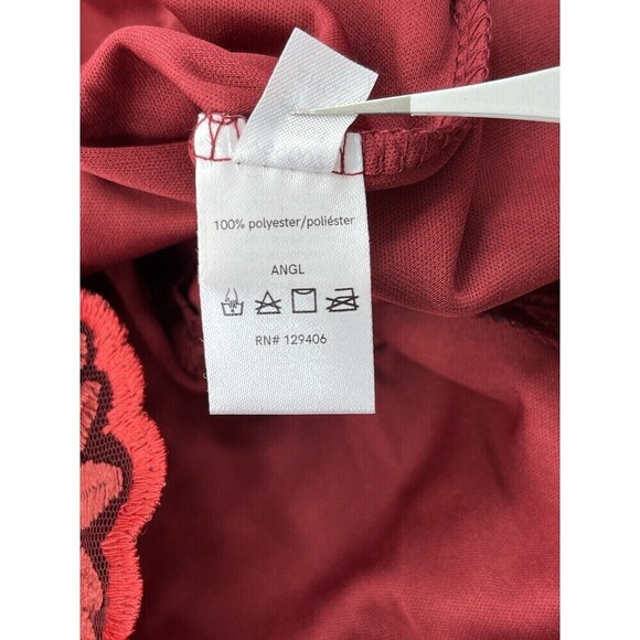 Venus Embroidered Lace Red Mini Lined Skirt Romantic Goth Fairy Sz 8 - Picture 6 of 10